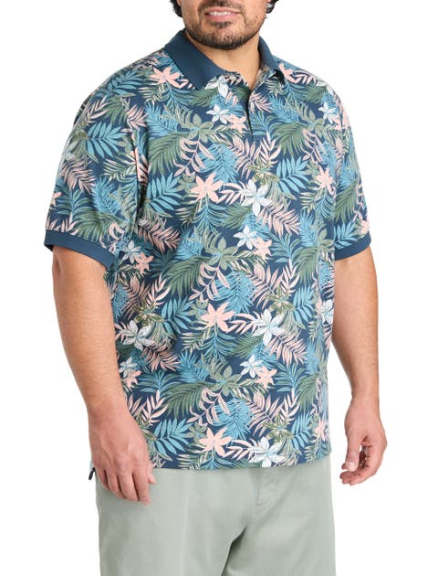 Big & Tall Tropical Print Polo Shirt