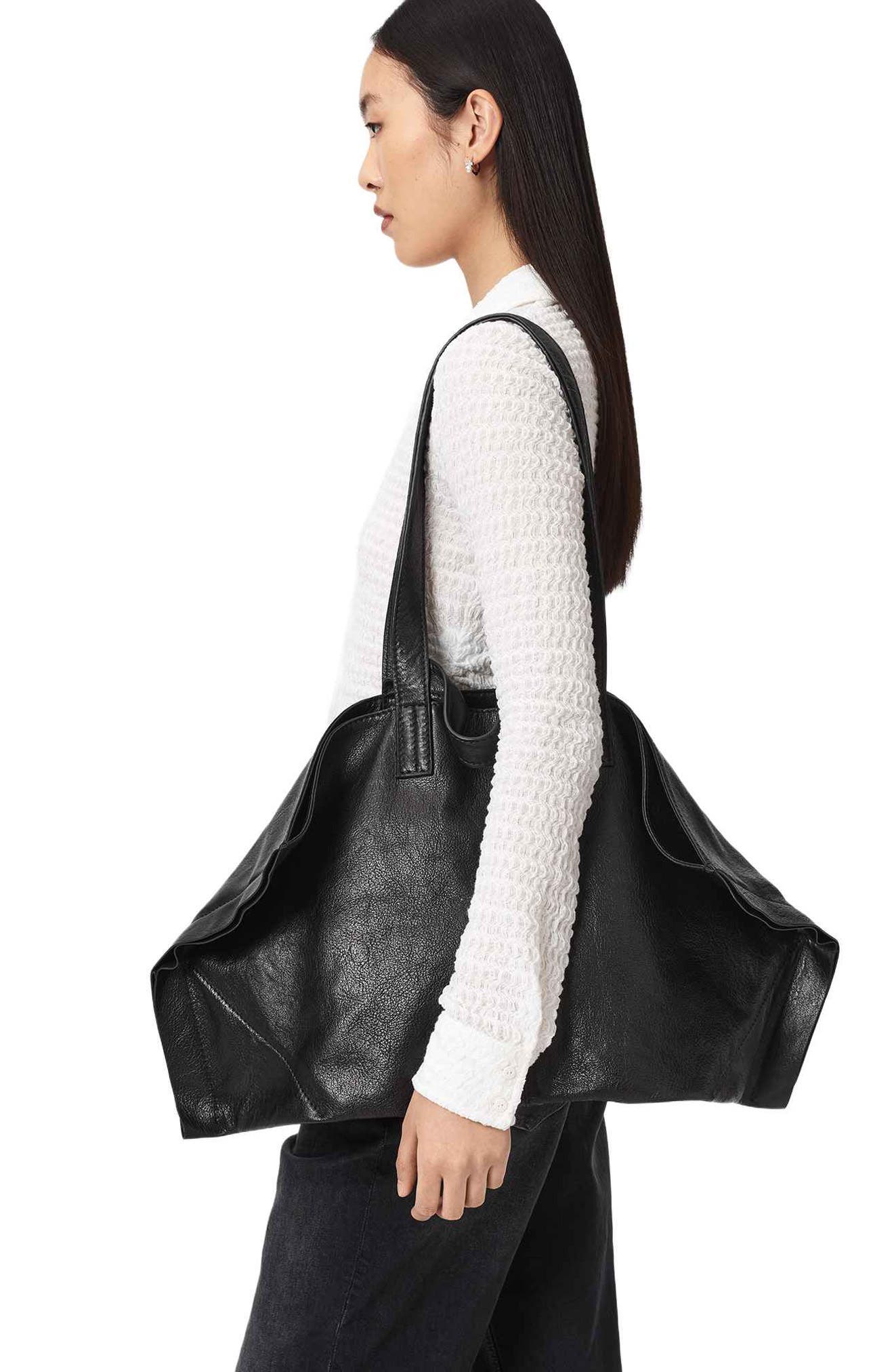 Lutece Leather Tote, Alternate, color, BLACK