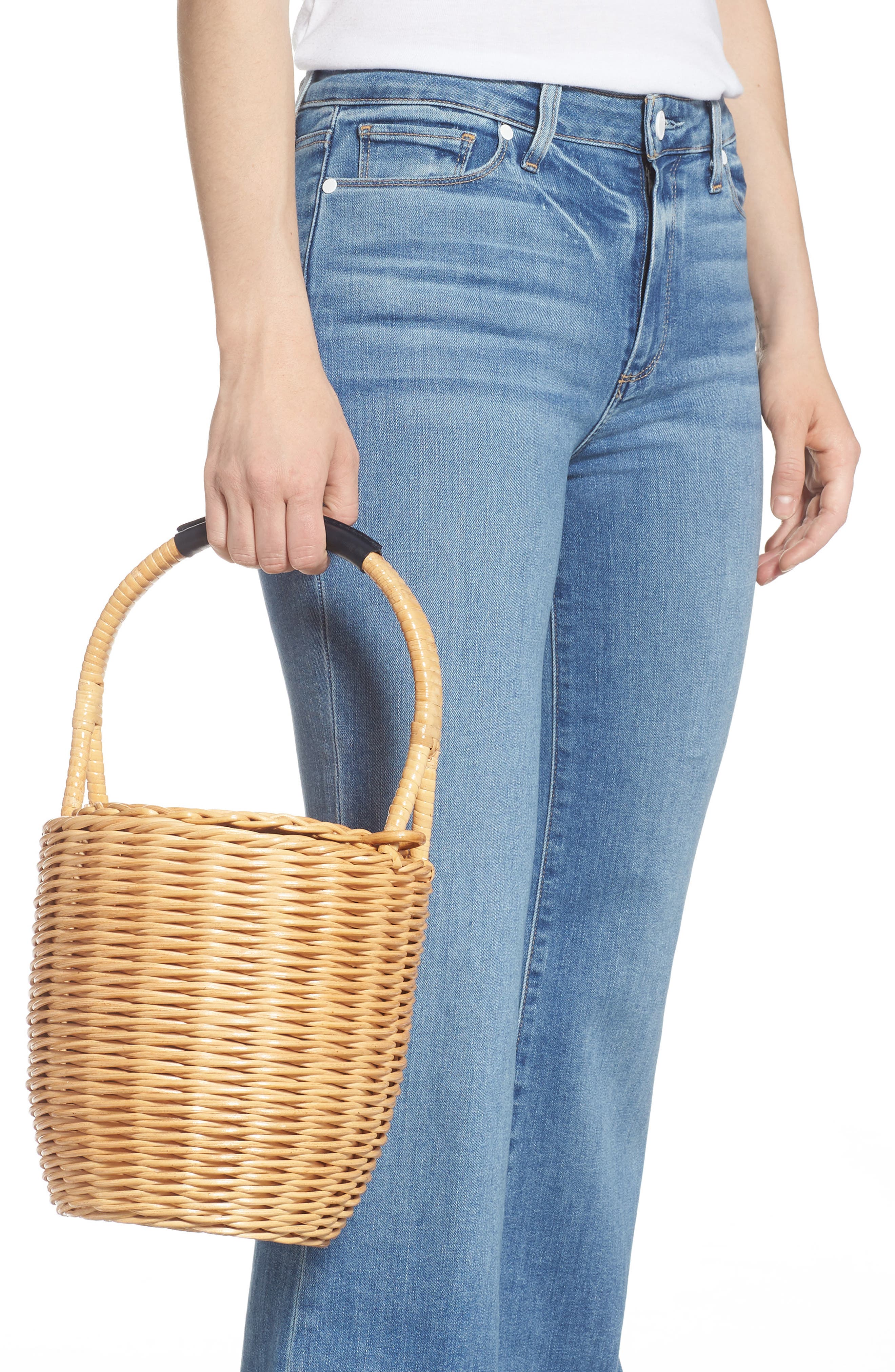 A.P.C. Panier Jeanne Wicker Basket Bag, Alternate, color, 