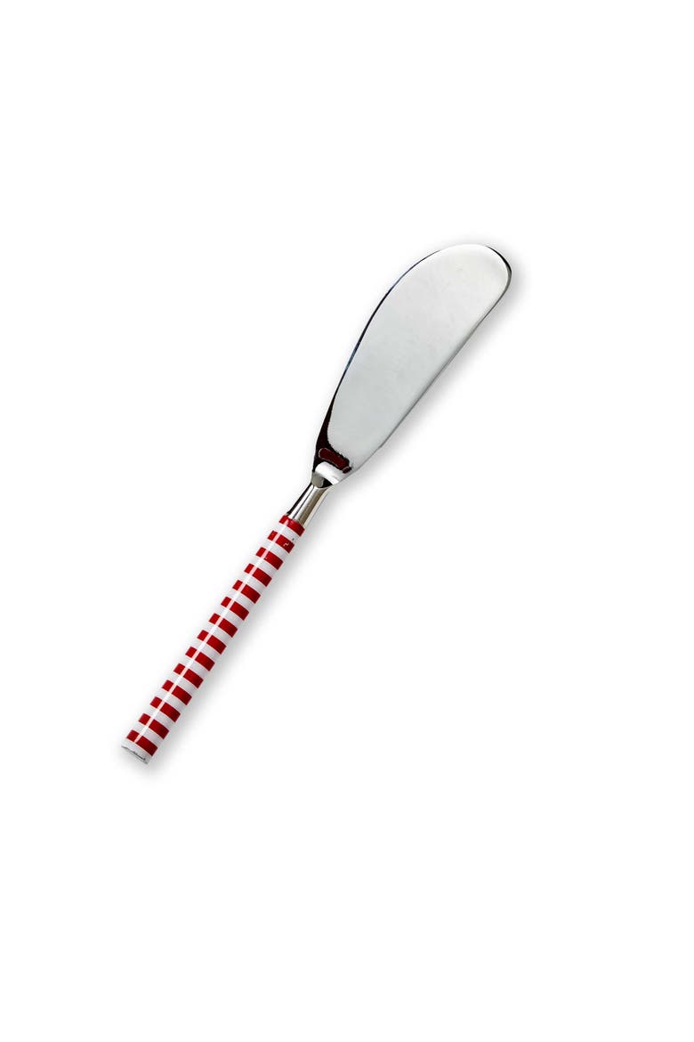 Candy Stripe Cheese Spreader Knife - Festive Serving Utensil, Main, color, Red
