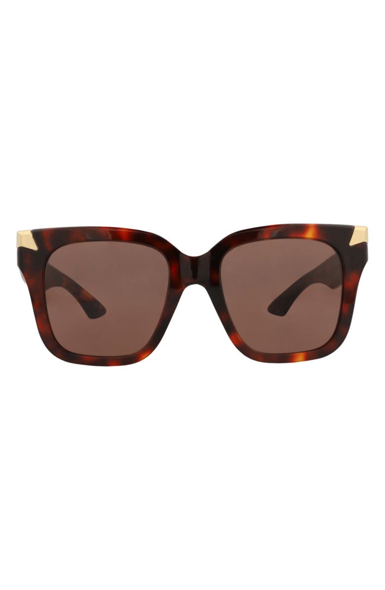 McQueen 53mm Square Sunglasses, Main, color, Havana Havana Brown