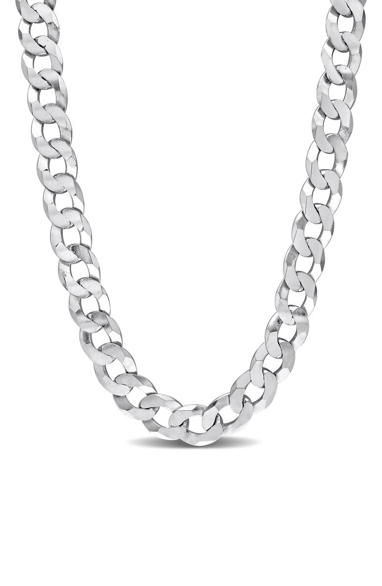 DELMAR Sterling Silver Curb Link Chain Necklace, Main, color, 