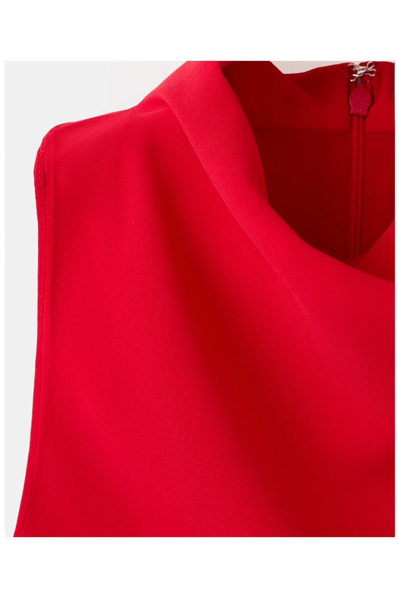 Ruched Draped Neck Midi Dress, Alternate, color, RED