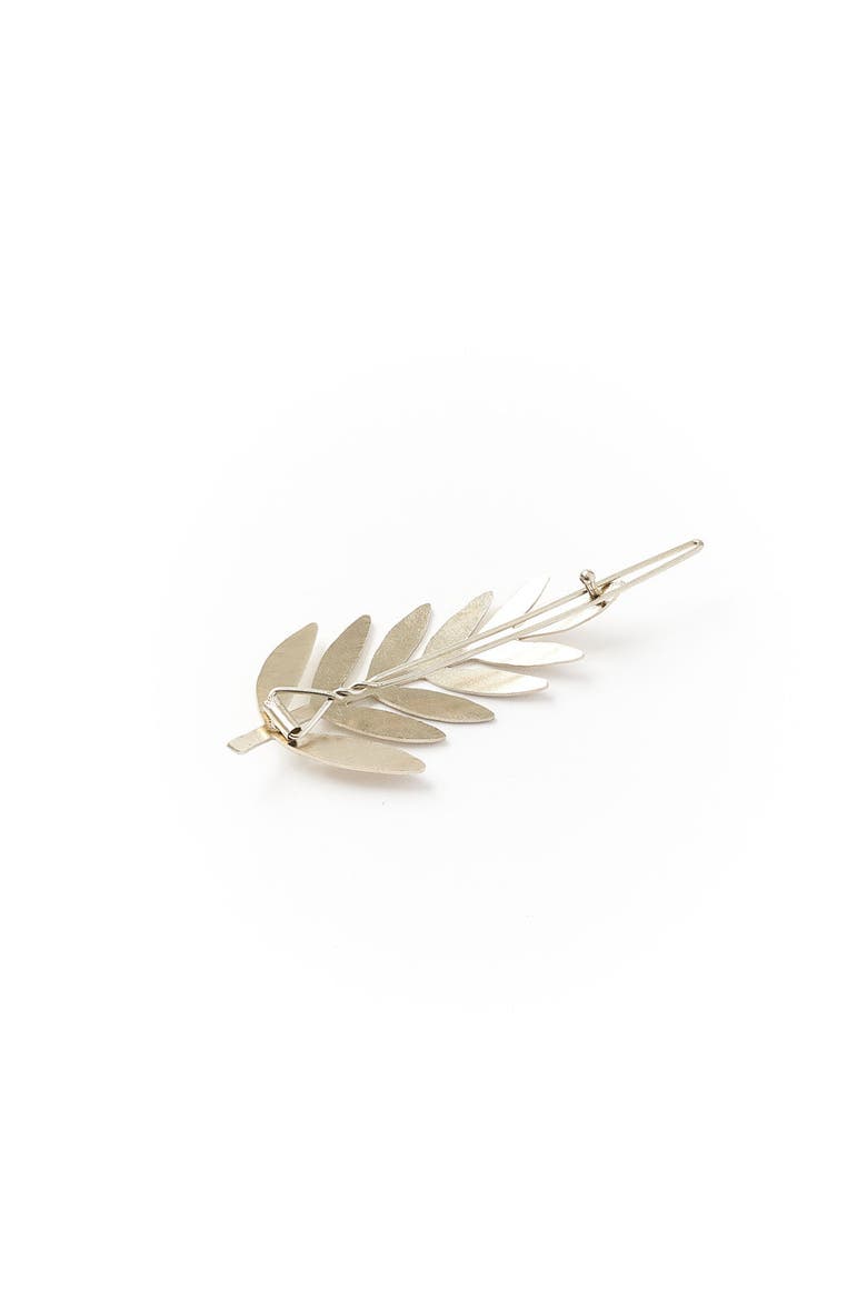 Kavya Barrette Hair Clip, Alternate, color, Silver Fern