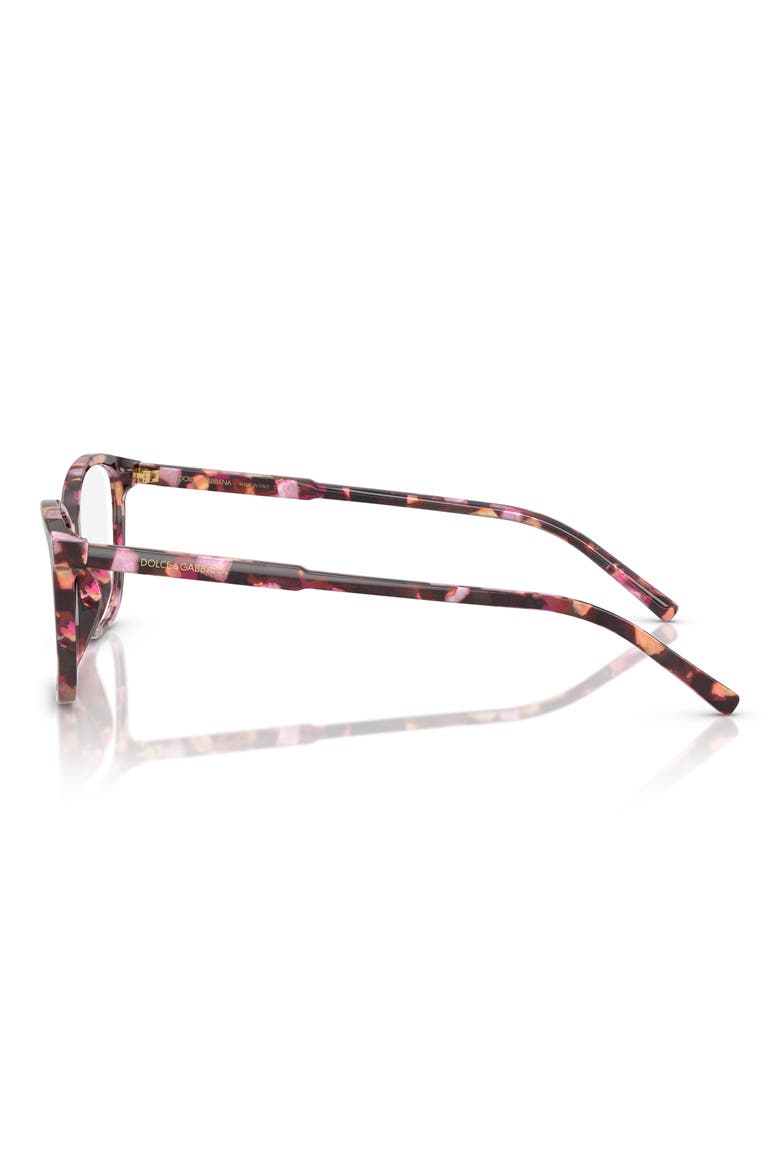 54mm Rectangular Optical Glasses, Alternate, color, HAVANA PINK PEARL / DEMO LENS