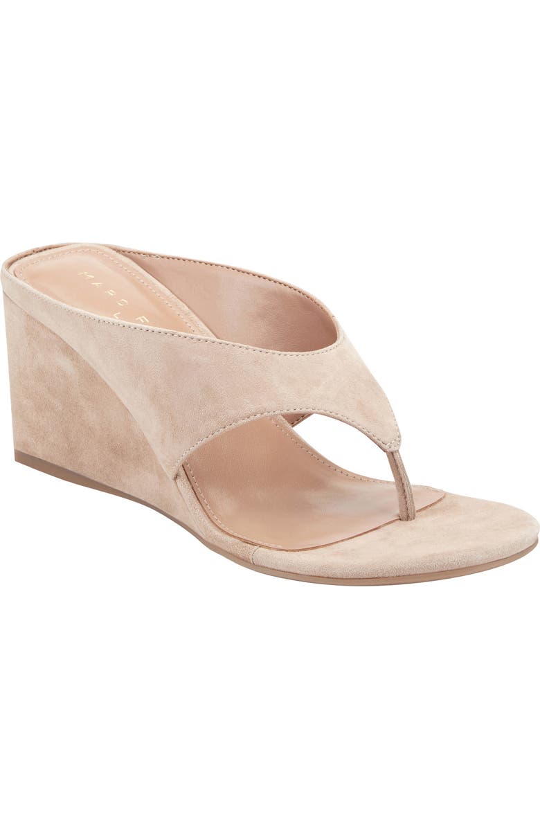 Marc Fisher LTD Udena Wedge Flip Flop, Main, color, Medium Natural 2