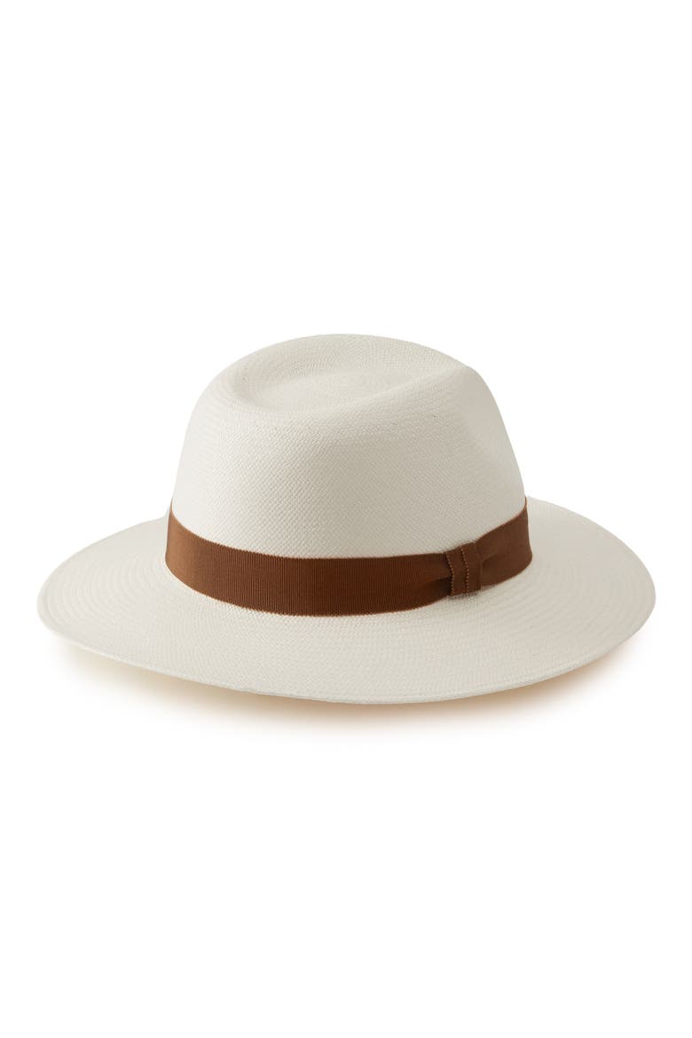 Vitoria Straw Panama Hat, Alternate, color, CHALK/ NUTSHELL