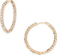 NORDSTROM RACK Crystal Medium Inside Out Hoop Earrings