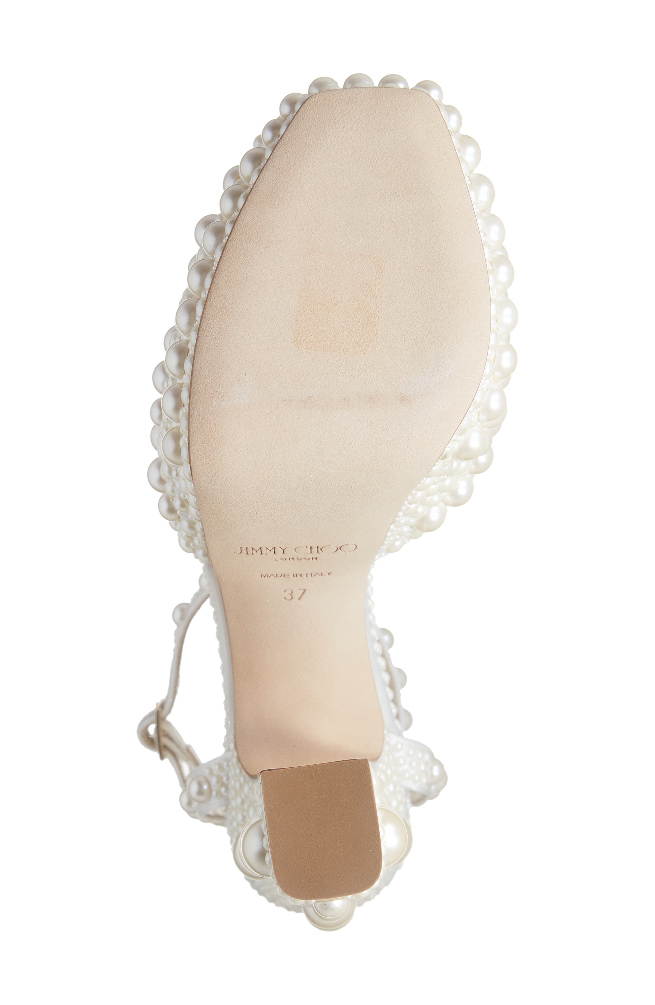 Jimmy Choo Sacaria Embellished Platform Sandal, Alternate, color, White/ White