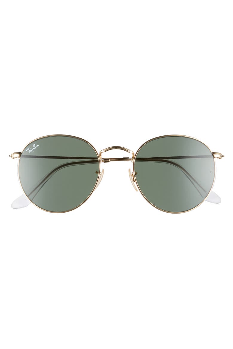 53mm Round Sunglasses, Main, color, GOLD/ GREEN GOLD
