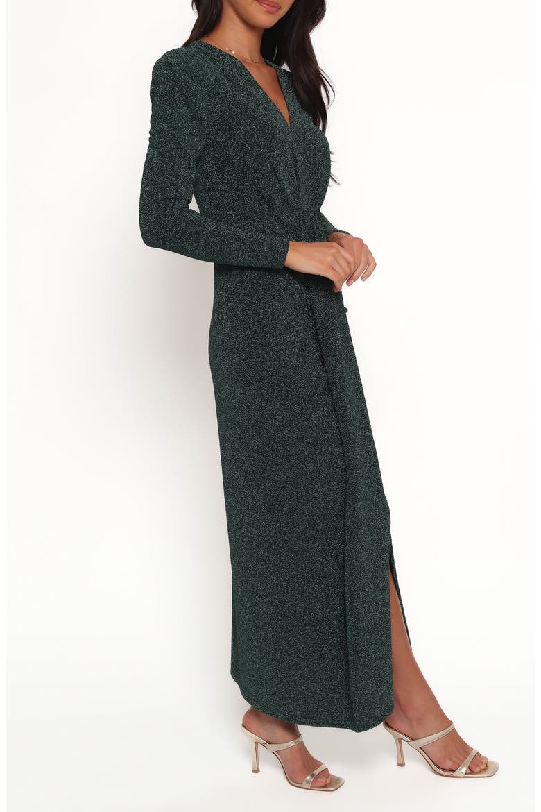 Grayson Long Sleeve Ruched Maxi Dress, Alternate, color, EMERALD