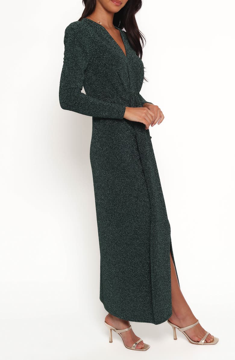 Petal & Pup Grayson Long Sleeve Ruched Maxi Dress, Alternate, color, Emerald