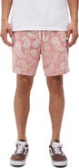 PacSun Reed Paisley Twill Swim Trunks