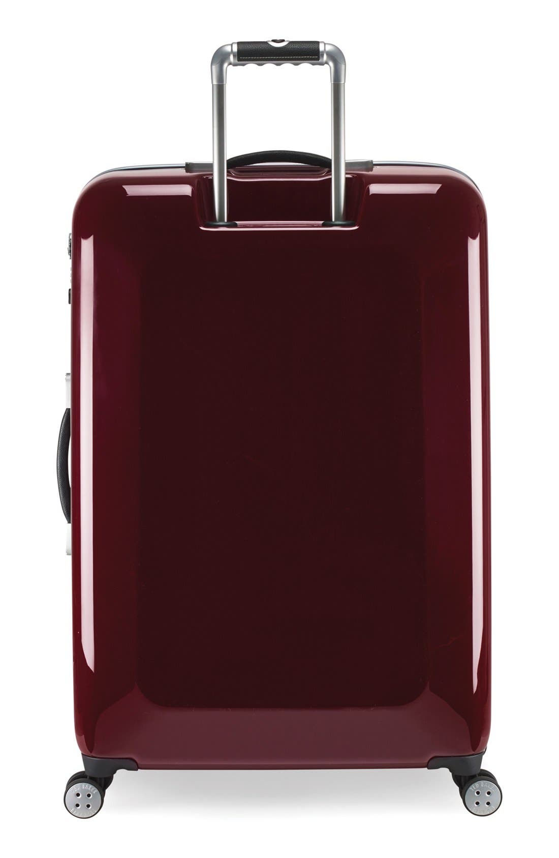 Ted Baker London 'Large Burgundy' Four Wheel Suitcase, Alternate, color, 