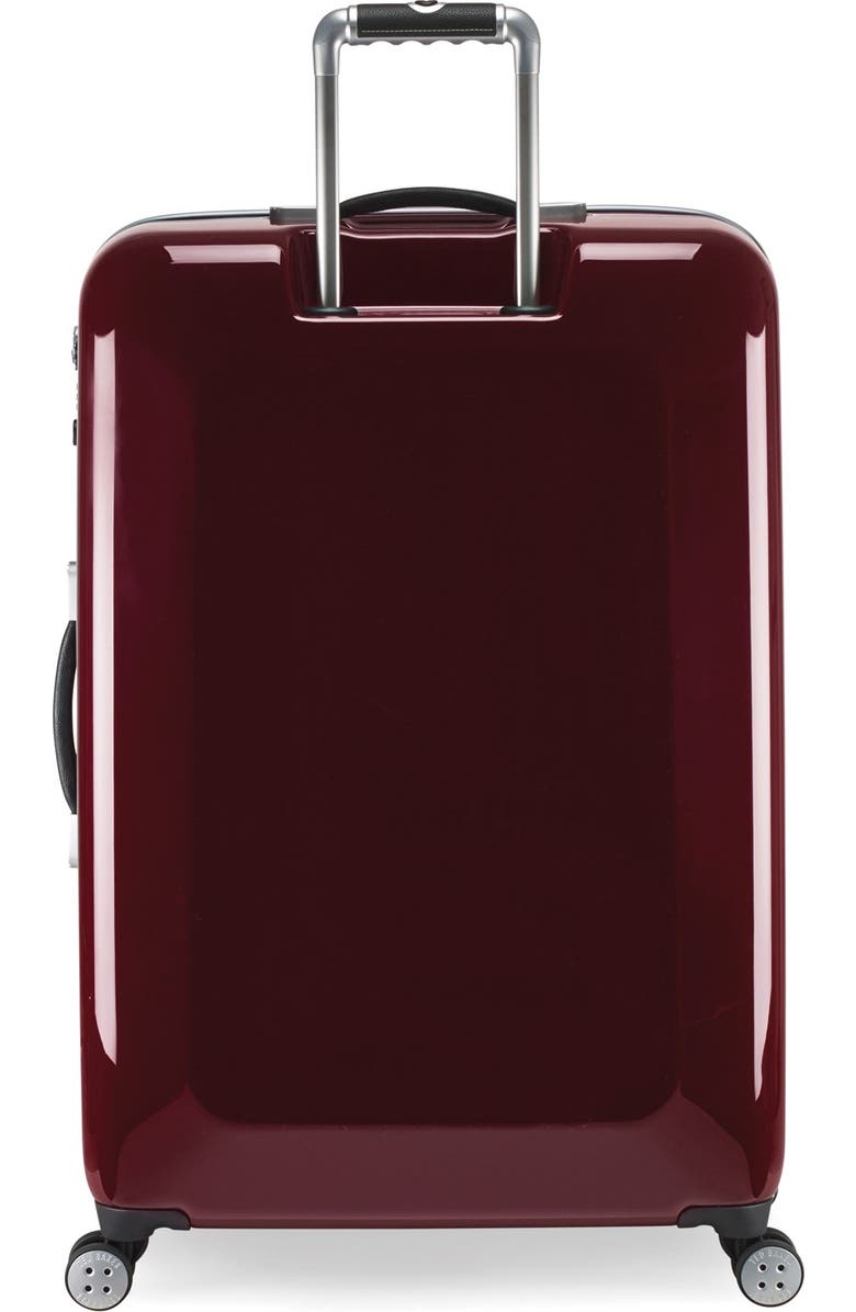 Ted Baker London 'Large Burgundy' Four Wheel Suitcase, Alternate, color,