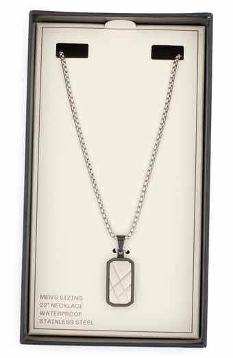 NORDSTROM RACK Men's Waterproof Etched Dog Tag