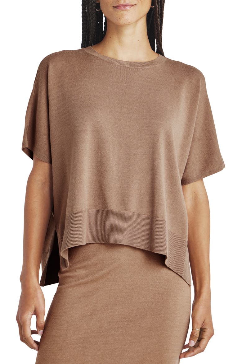 Veronica Short Sleeve Sweater, Main, color, MACCHIATO