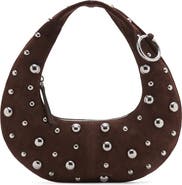 MANGO Embellished Leather Handbag