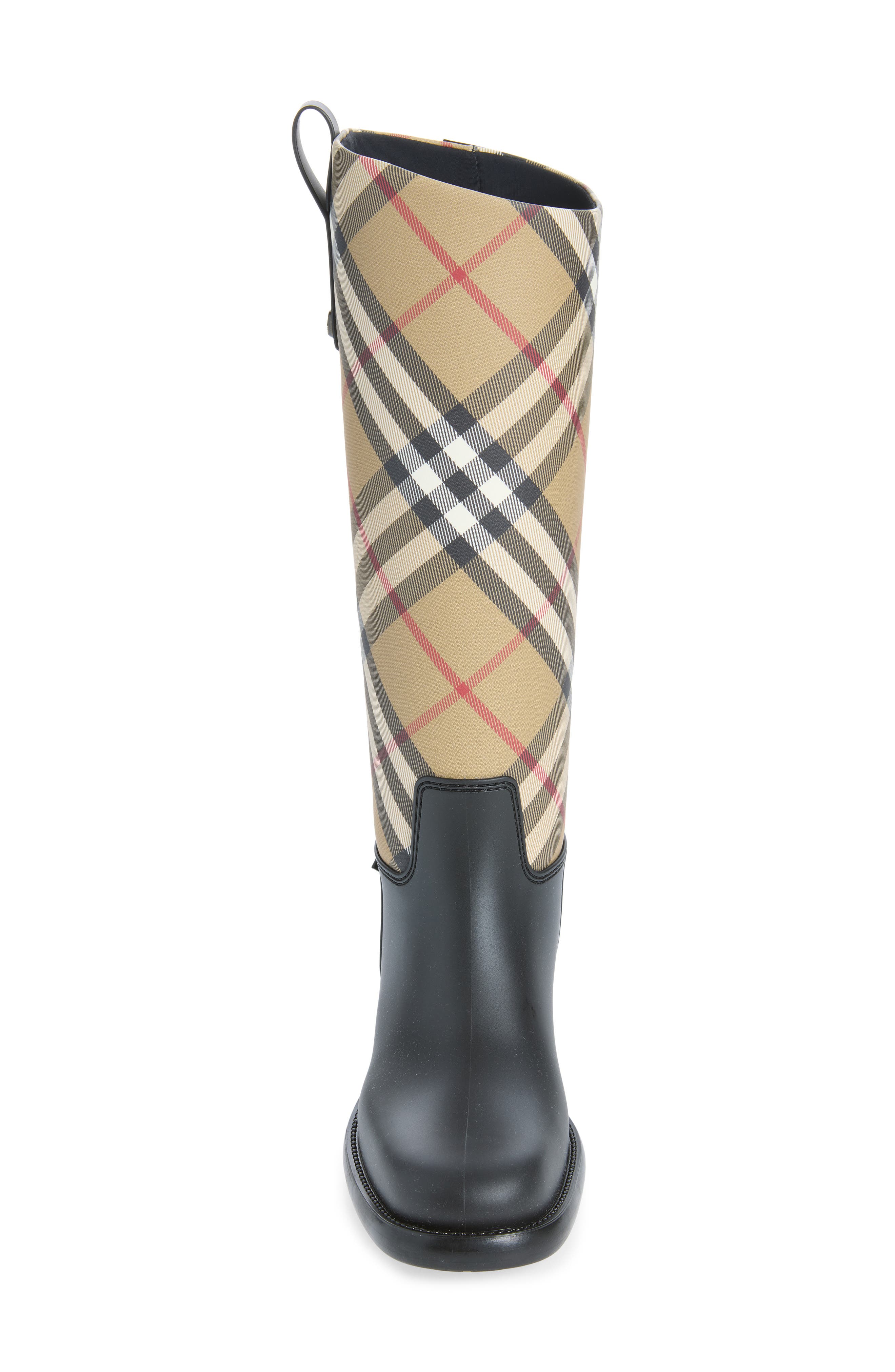 Cavalier Check Rain Boot, Alternate, color, ARCHIVE BEIGE IP CHK