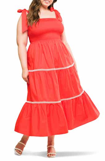 FLYING TOMATO Cotton Poplin Tie Strap Sundress