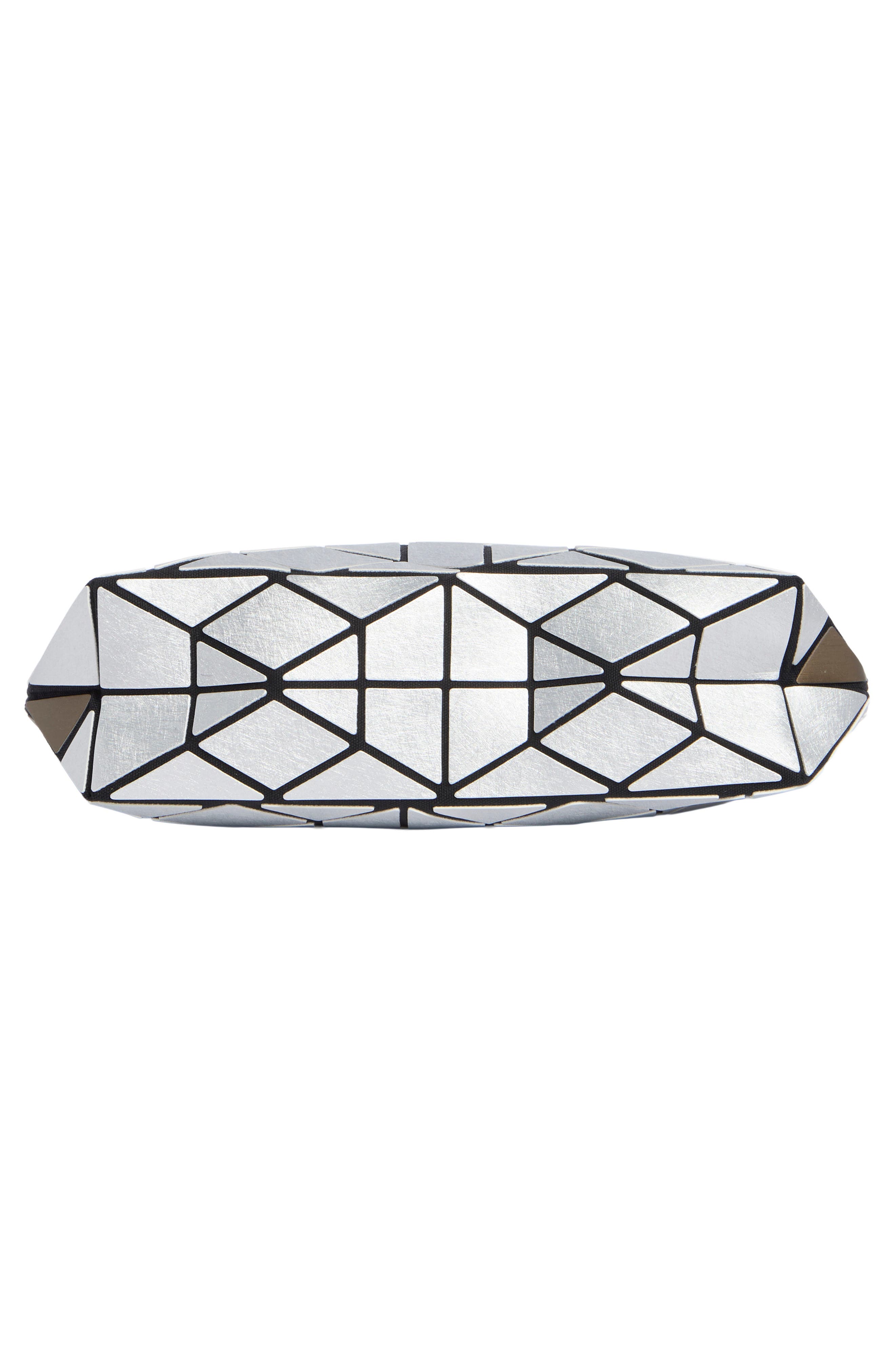 Diagonal Two-Tone Faux Leather Clutch, Alternate, color, BROWN/ BRONZE