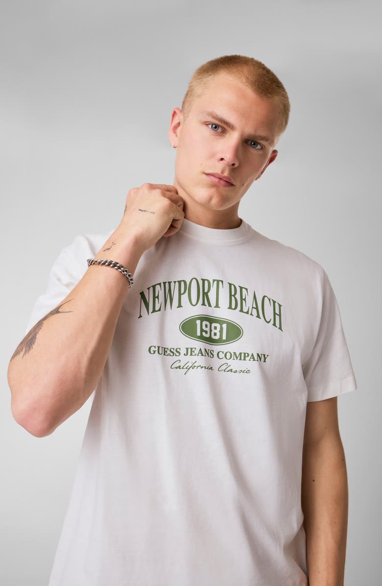GUESS Regular Fit Location Cotton Graphic T-Shirt, Alternate, color, White