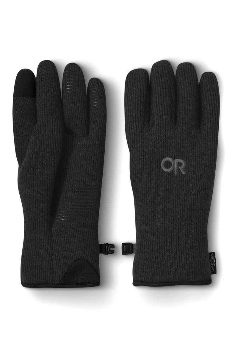 Flurry Touchscreen Compatible Wool Blend Gloves, Main, color, SOLID BLACK