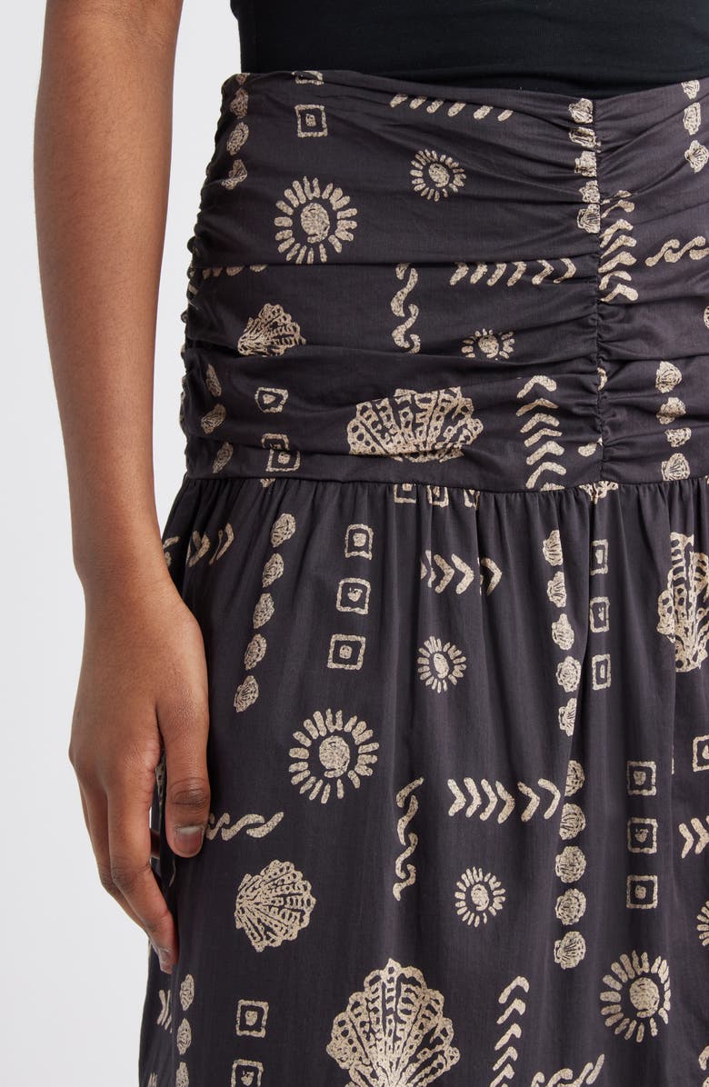 Rails Agatha Floral Tiered Cotton Maxi Skirt, Alternate, color, Beach Shells