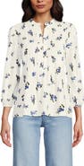 Lands' End Lightweight Jersey Button Pintuck Top