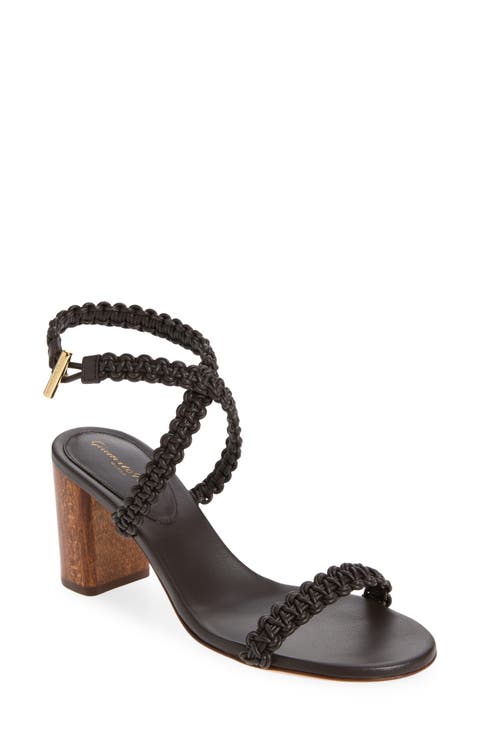 Braided Strap Block Heel Sandal (Women)