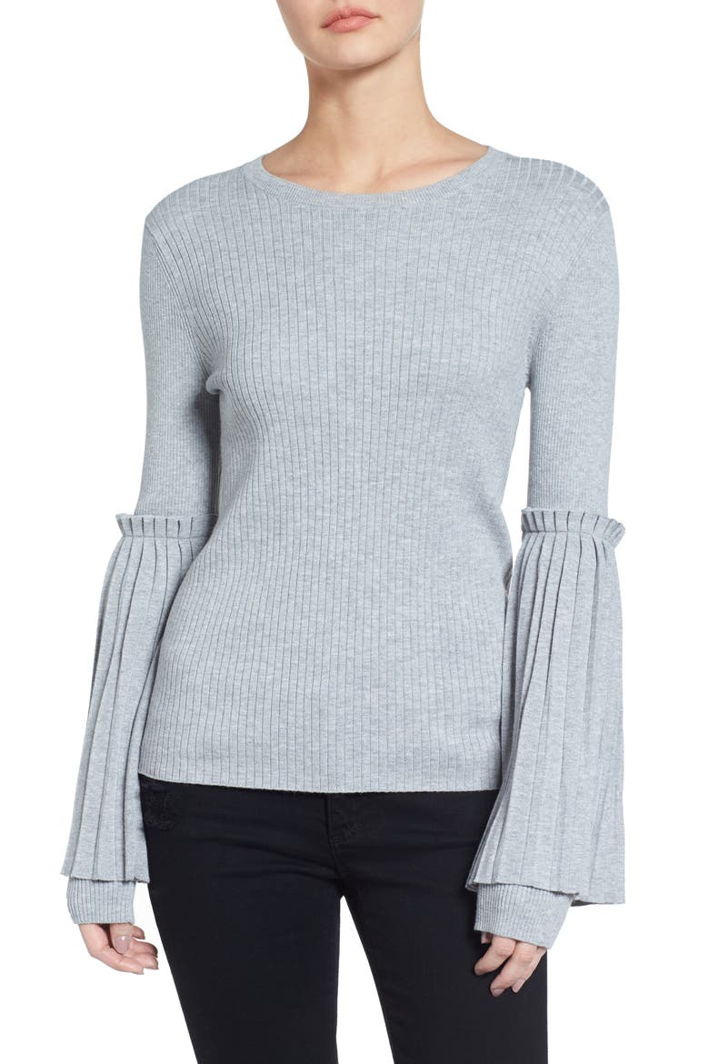 Bell Sleeve Sweater, Main, color, GREY HEATHER