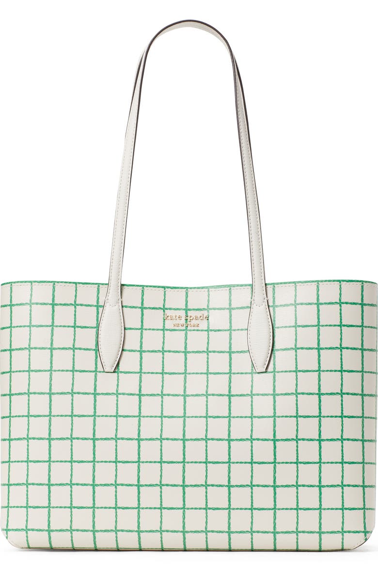 Kate Spade New York all day tennis check tote, Main, color,