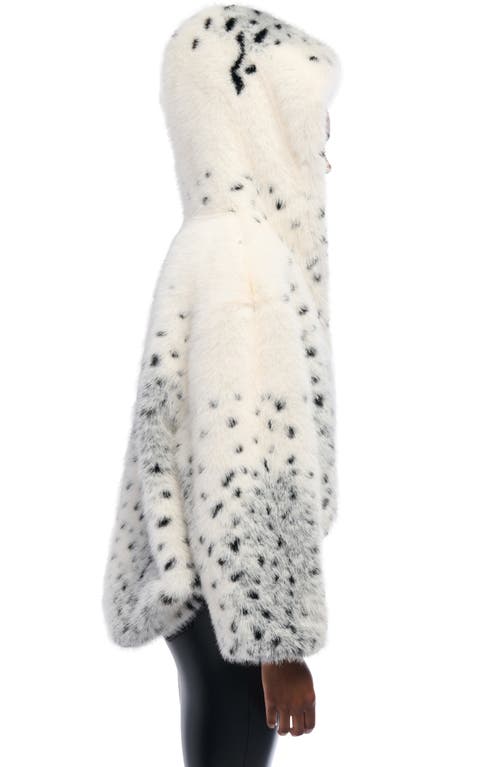 Azalea Wang Leo Hooded Faux Fur Jacket In White