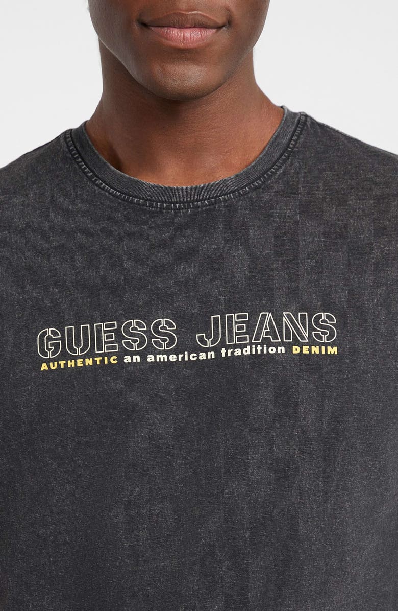 GUESS JEANS Outline Logo Graphic T-Shirt, Alternate, color, Black
