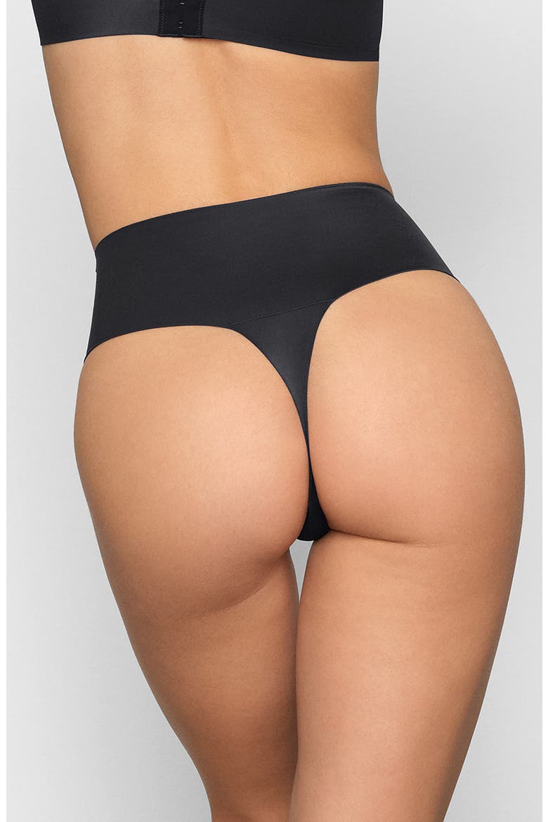 Smoothing Intimates High Waist Thong, Alternate, color, ONYX