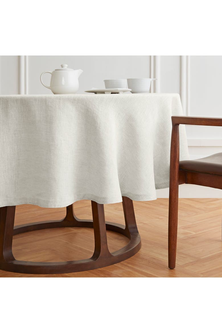 Linen Round Tablecloth - Sonoma, Alternate, color, Light Flax