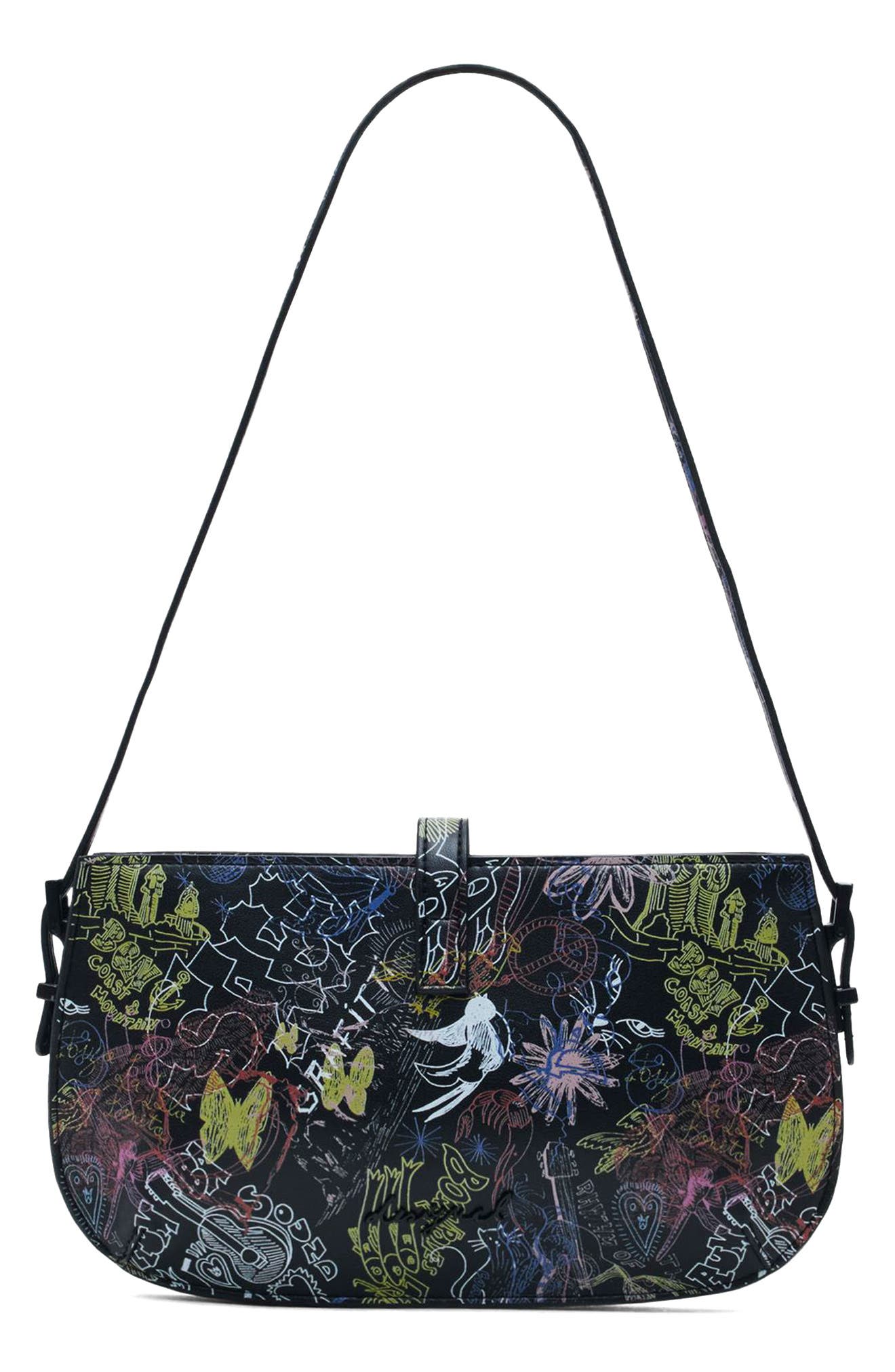 Desigual Butterfly Crossbody Bag, Alternate, color, Black