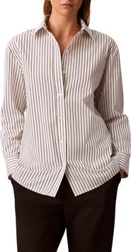 Calvin Klein Striped Cotton Poplin Shirt