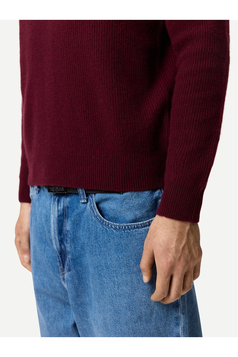 Men's Ribbed Cashmere Sweater, Alternate, color, Zinfandel