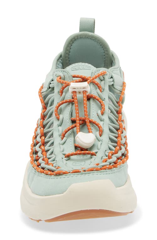 Keen Uneek Hiking Platform Sandal In Granite Green/birch