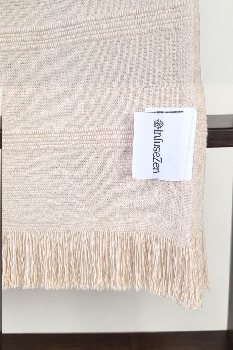 Raised Stripe Organic Cotton Terry-Lined Turkish Bath Towel, Alternate, color, Beige