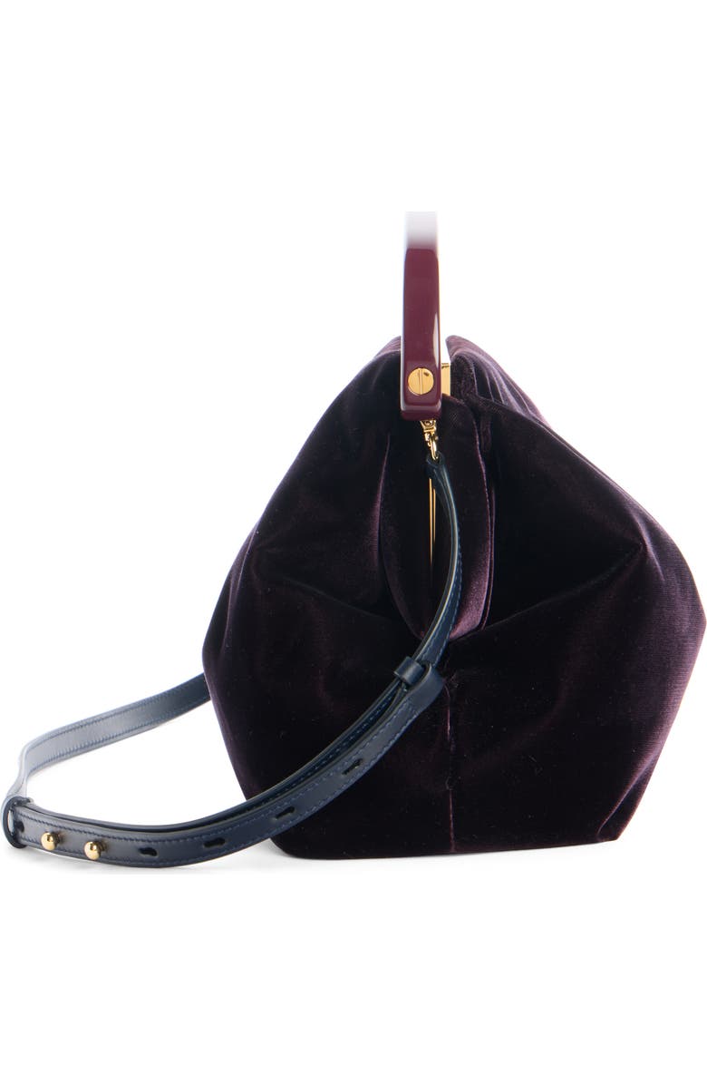 Dries Van Noten Folded Velvet Top Handle Bag, Alternate, color, Dark Purple 402