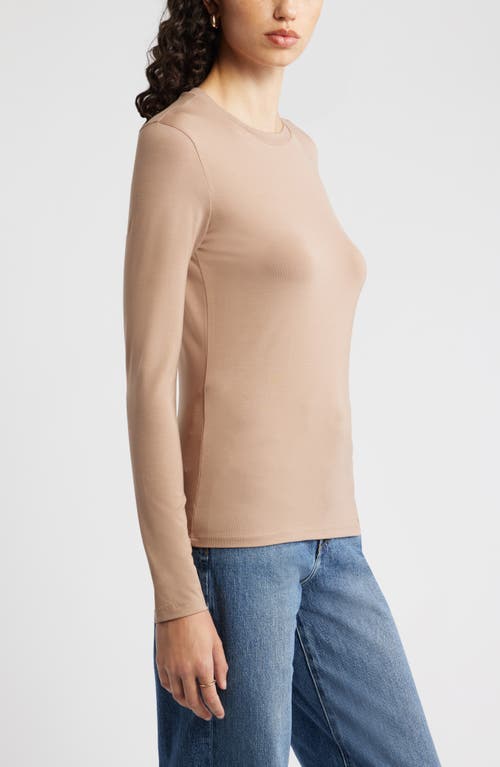 Nordstrom Long Sleeve Crewneck T-shirt In Brown