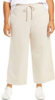 Vince Crop Drawstring Cotton Fleece Pants