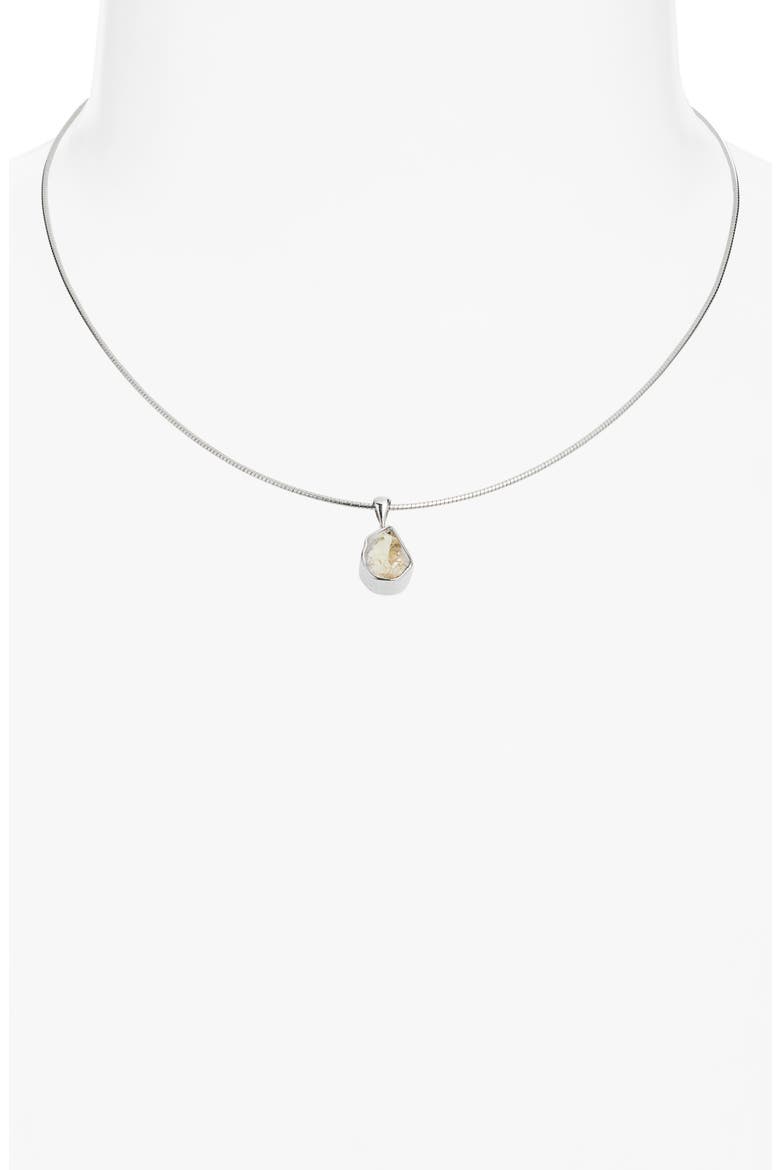 Little Falls Sterling Silver Herkimer Diamond Collar Necklace, Alternate, color, SILVER