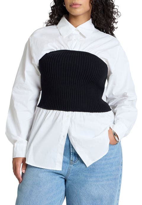 Sweater Tube Twofer Top (Plus Available)