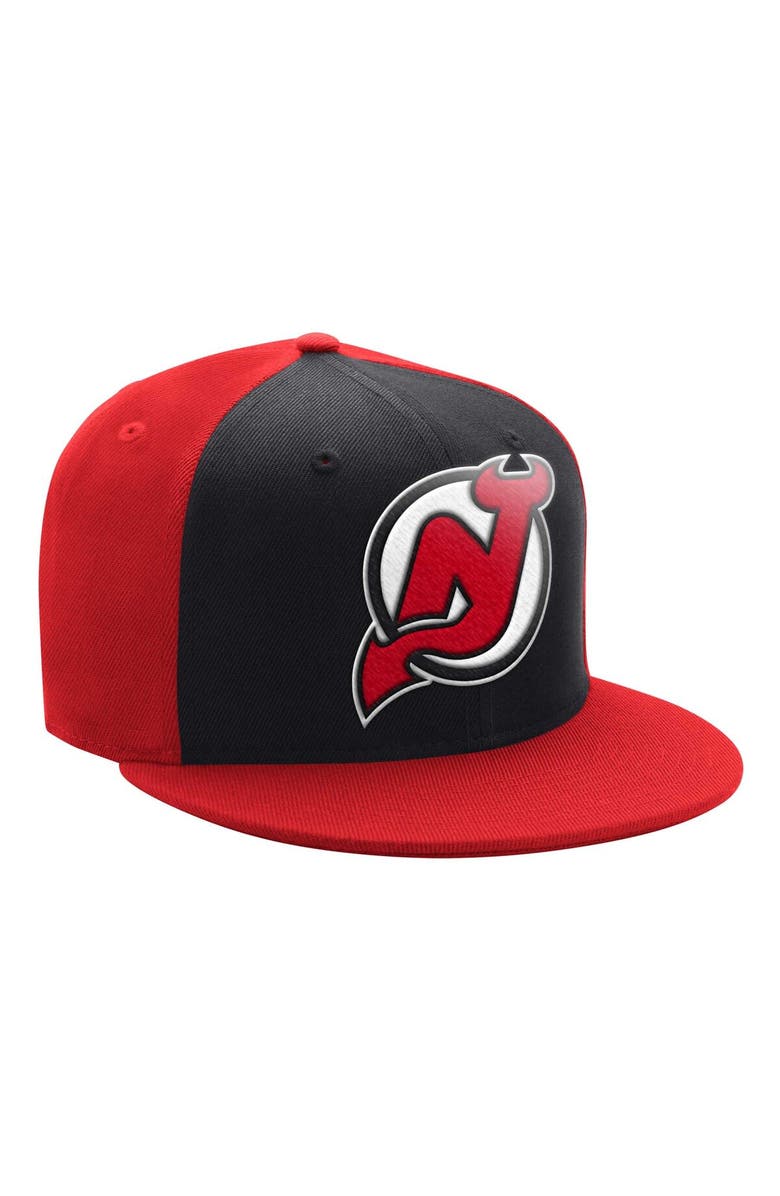 STARTER Men's Starter Black/Red New Jersey Devils Logo Two-Tone Snapback Hat, Main, color, 