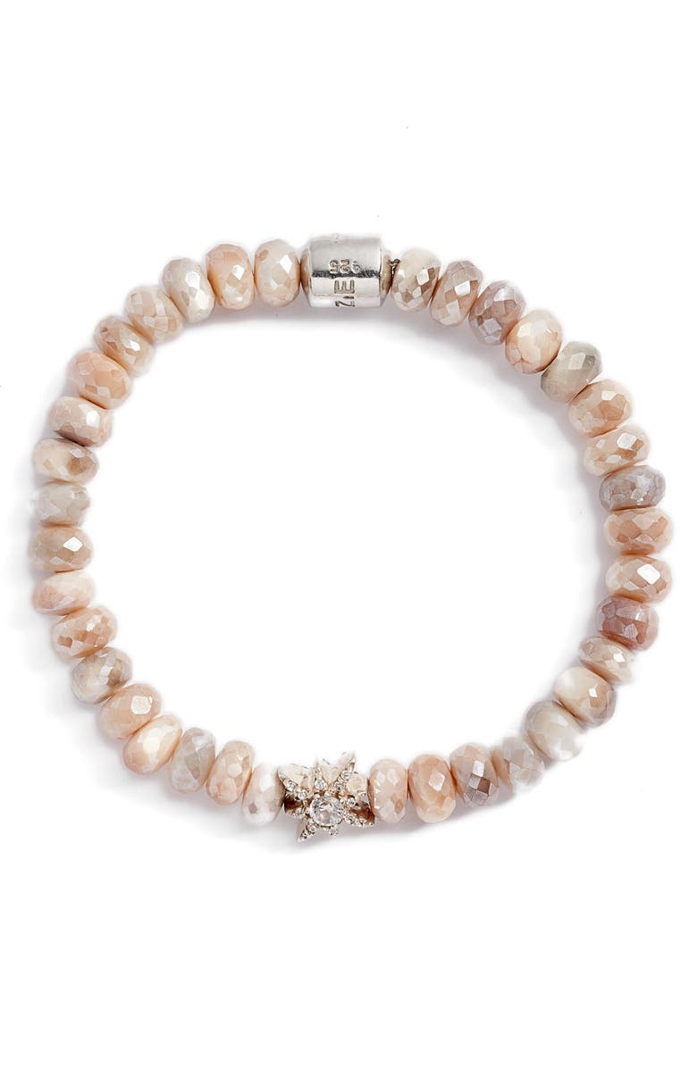 Anzie Bohème Star Moonstone Bead Bracelet, Main, color, 