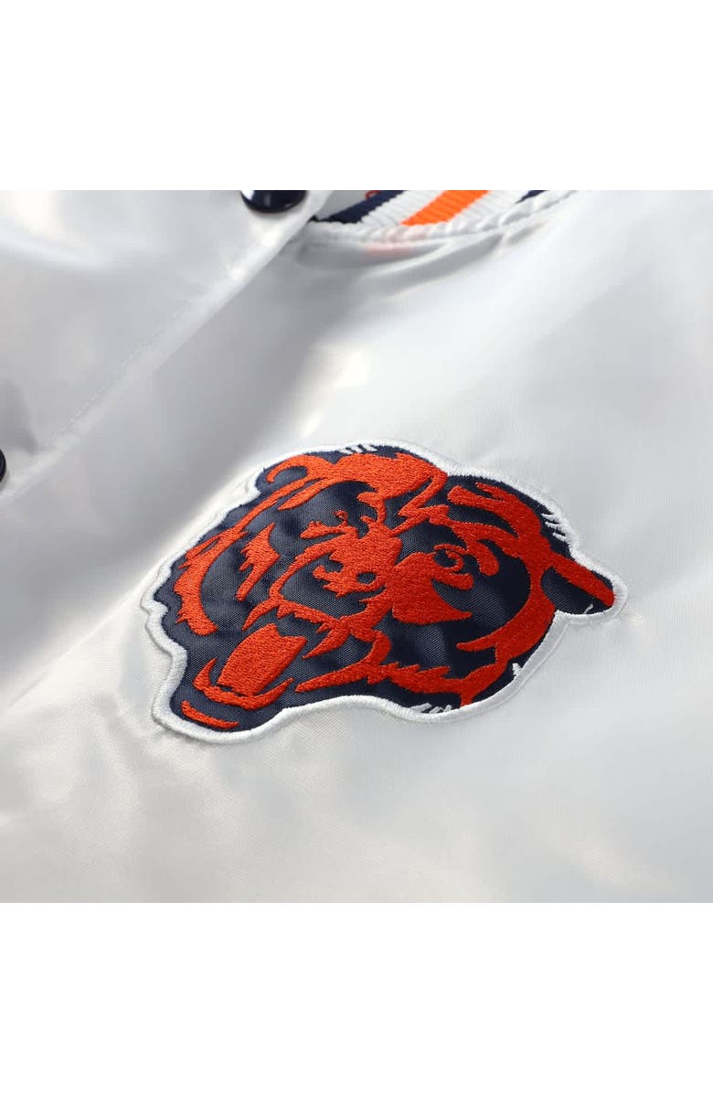 Mitchell & Ness Women's Mitchell & Ness White Chicago Bears Plus Size Full-Snap Satin Jacket, Alternate, color, White