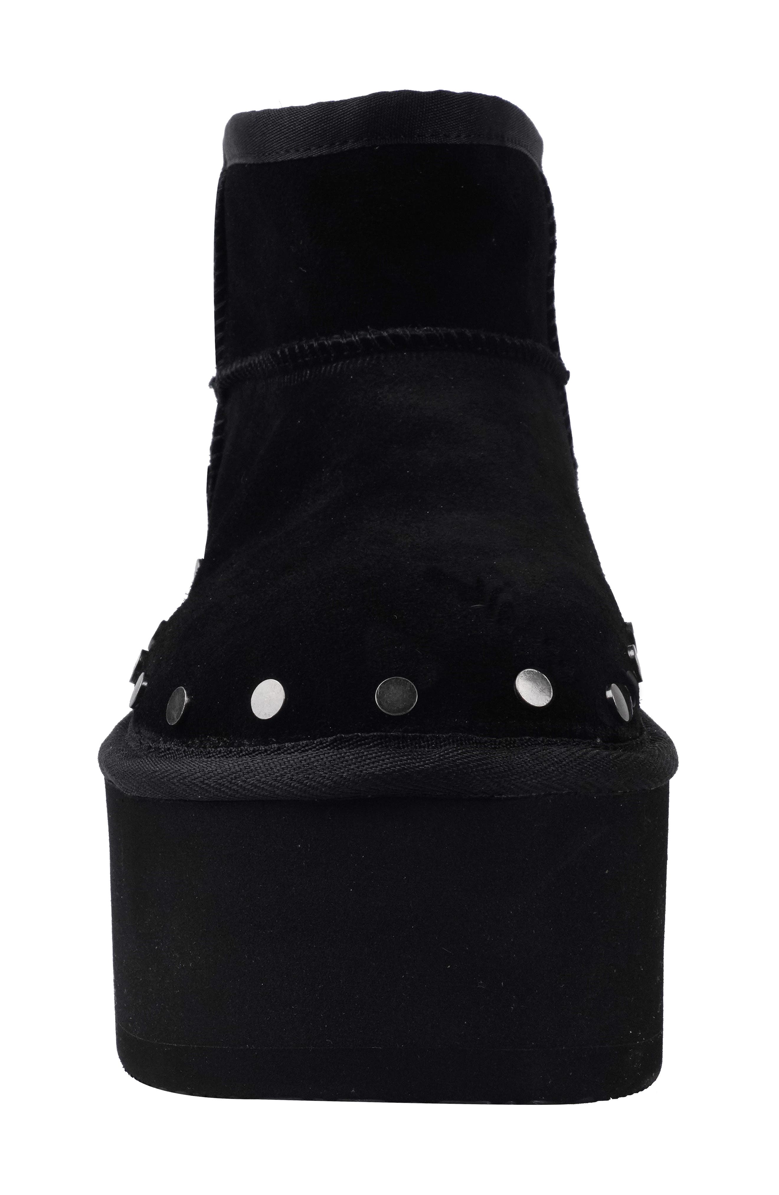 Candie's Shye Faux Fur Platform Bootie, Alternate, color, Black
